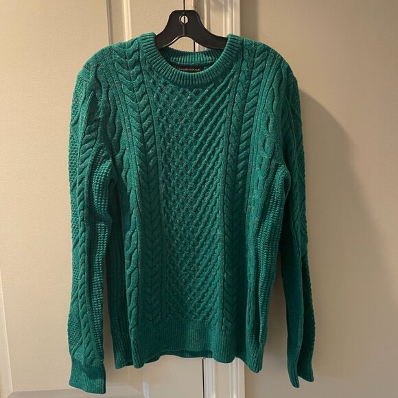 Banana Republic Emerald Green Cable Knit Sweater *excellent quality* NWOT - Picture 1 of 8